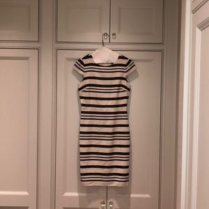 J Crew size 2 black & cream striped dress